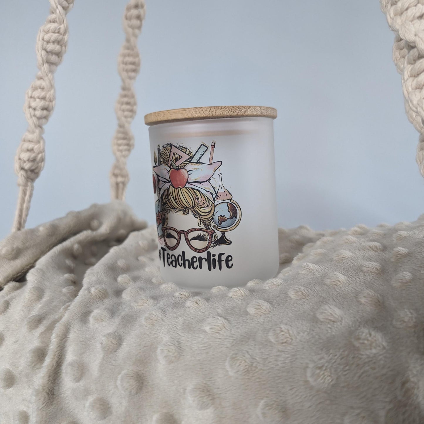 #TeacherLife Frosted Glass Candle Holder | LED Tea Light Included