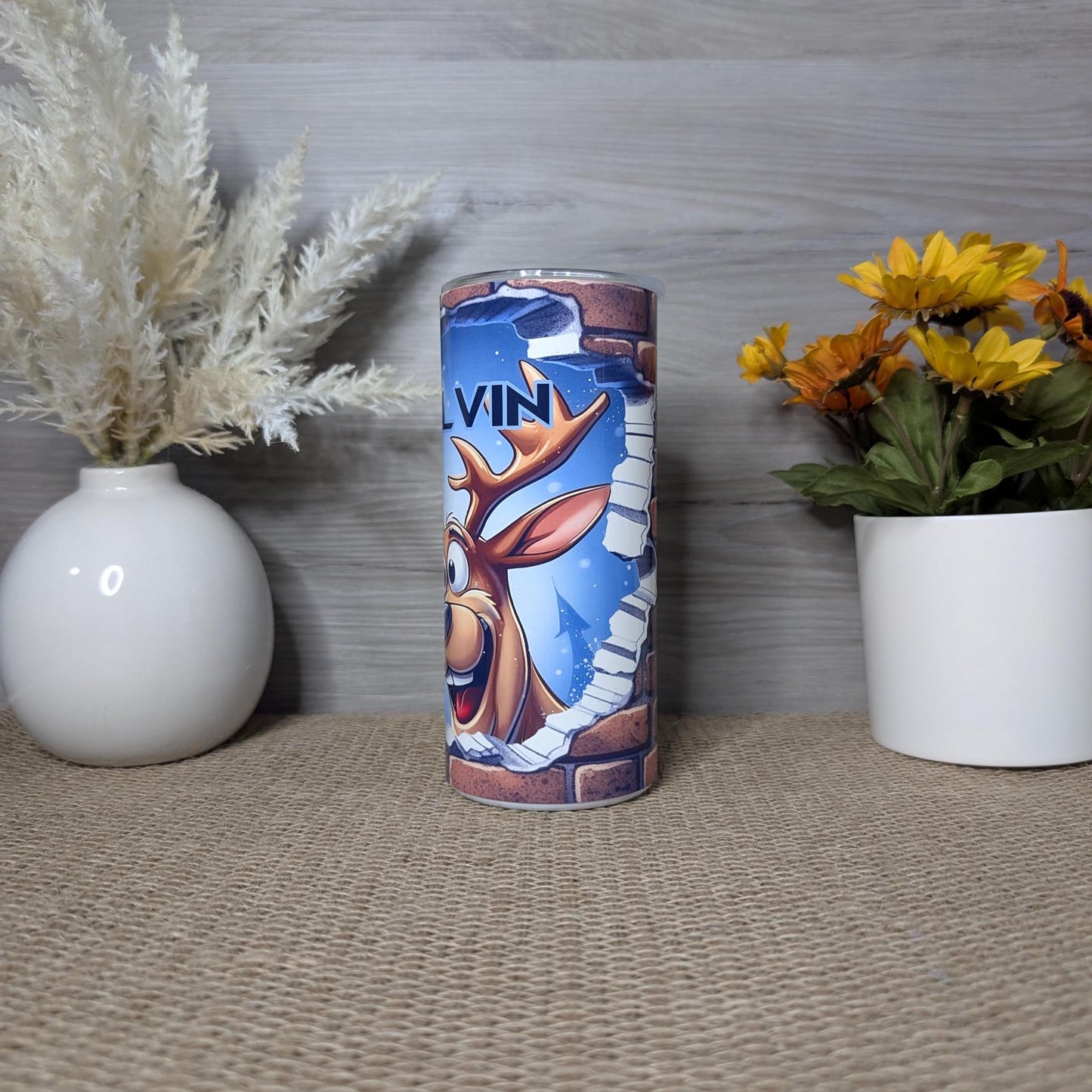 Personalized Reindeer Christmas Tumbler
