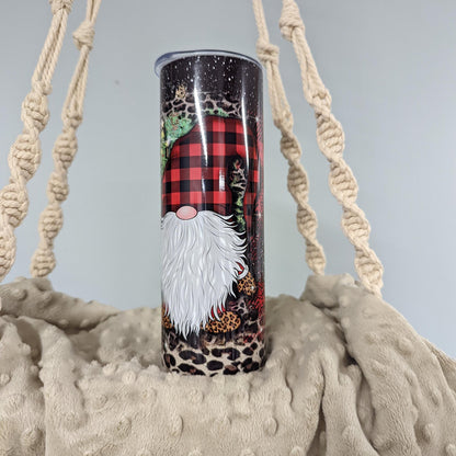 Buffalo Plaid Christmas Gnome Tumbler