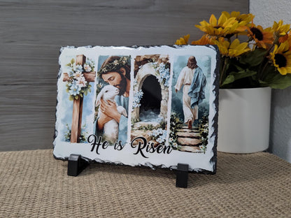 He Is Risen – Resurrection Easter Slate Sign