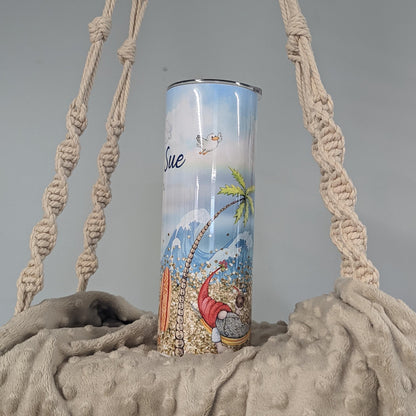 Adorable Custom Beach Gnome Tumbler