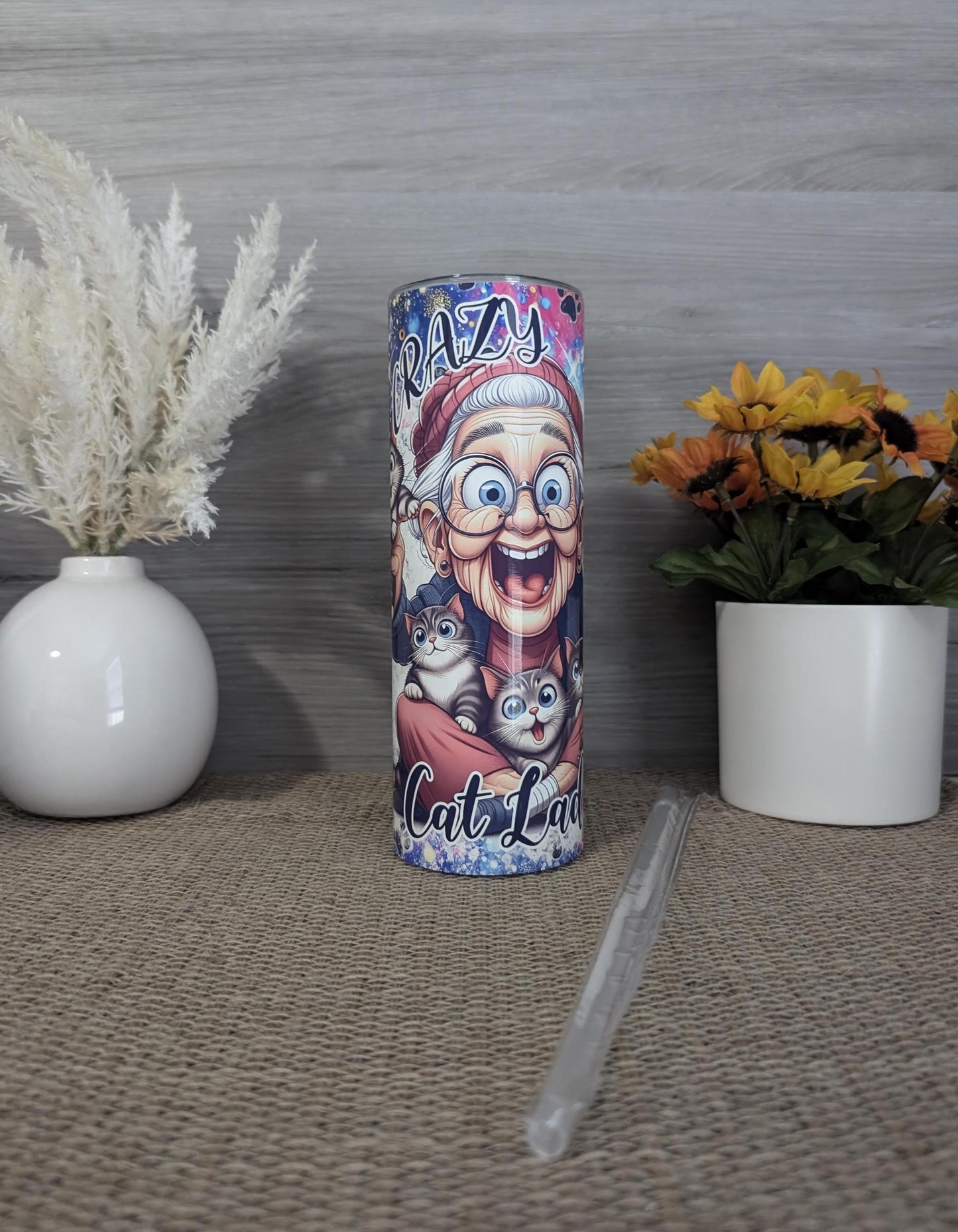 Crazy Cat Lady Tumbler – 20oz Skinny Stainless Steel Cu