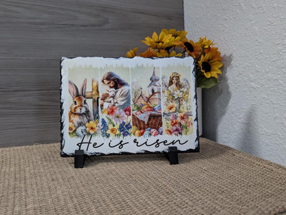 He Is Risen – Easter Christian Slate Sign