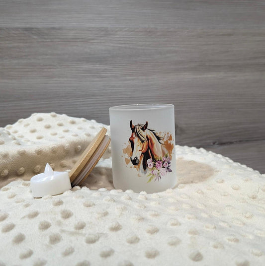 Horse & Floral Candle Holder