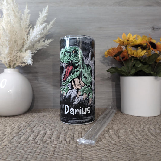 Personalized Dinosaur Tumbler – 15oz Stainless Steel Cup for Kids