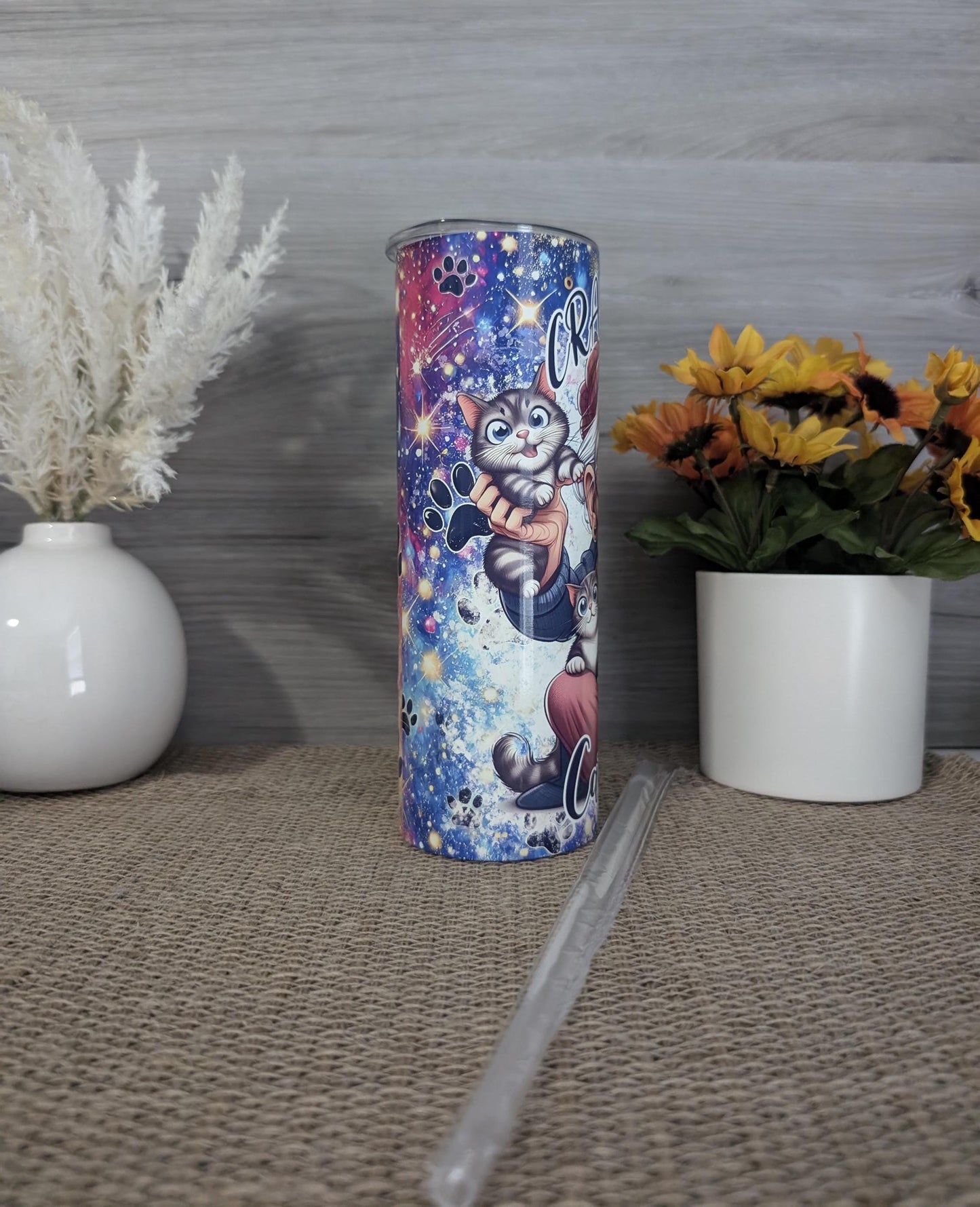 Crazy Cat Lady Tumbler – 20oz Skinny Stainless Steel Cu