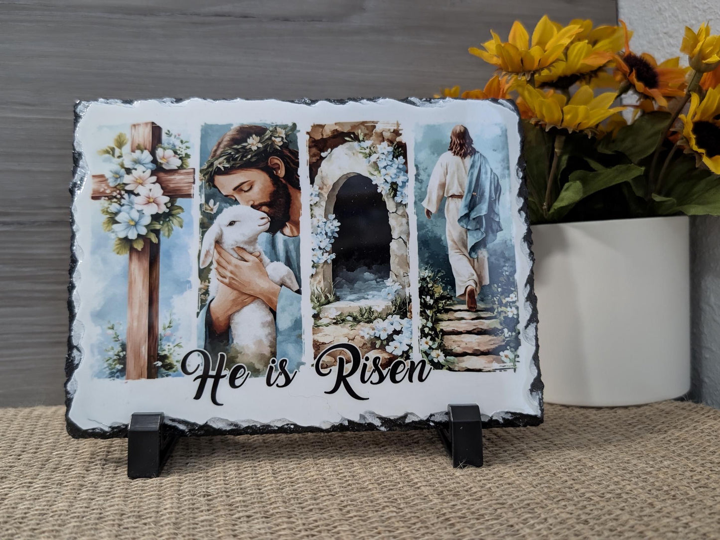 He Is Risen – Resurrection Easter Slate Sign