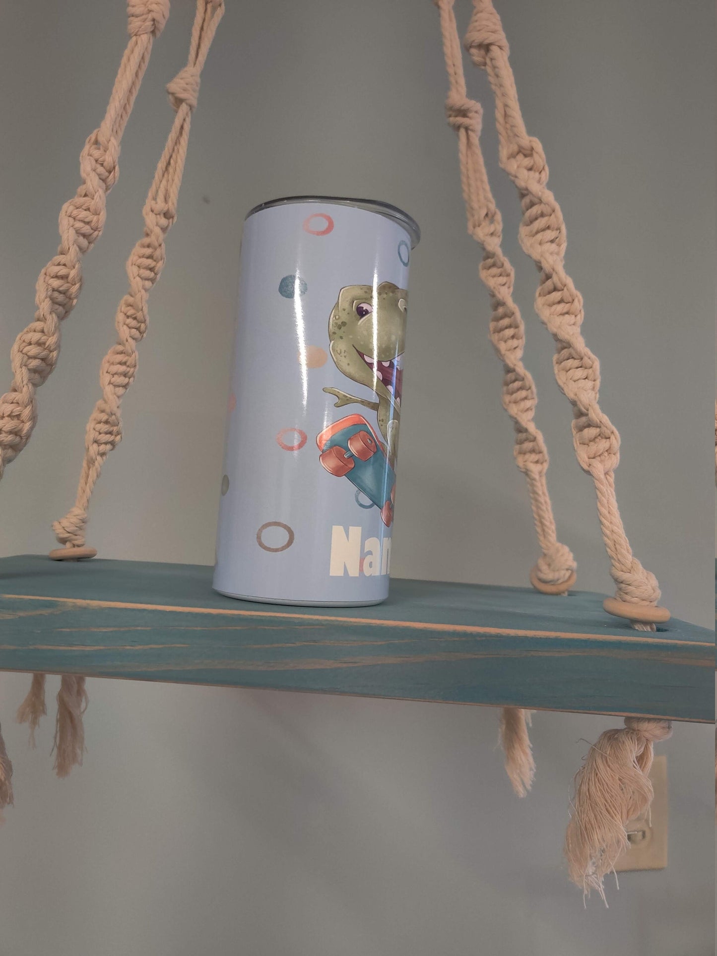 Cute Dinosaur on Roller Skates Tumbler