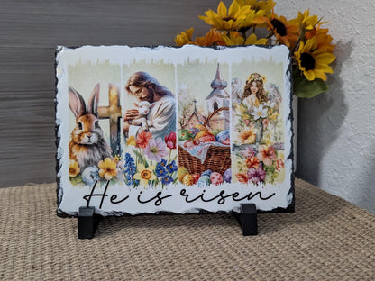 He Is Risen – Easter Christian Slate Sign