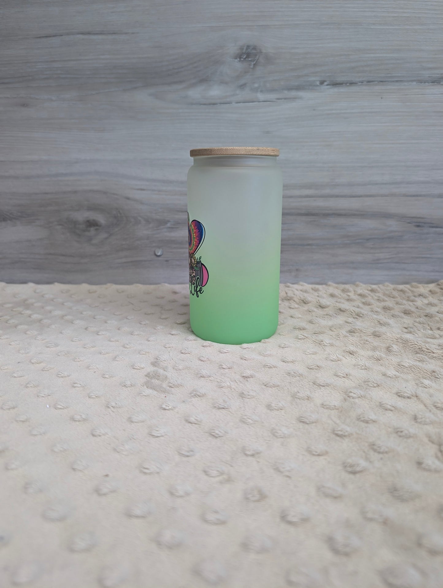 Teacher Life Frosted Glass Can