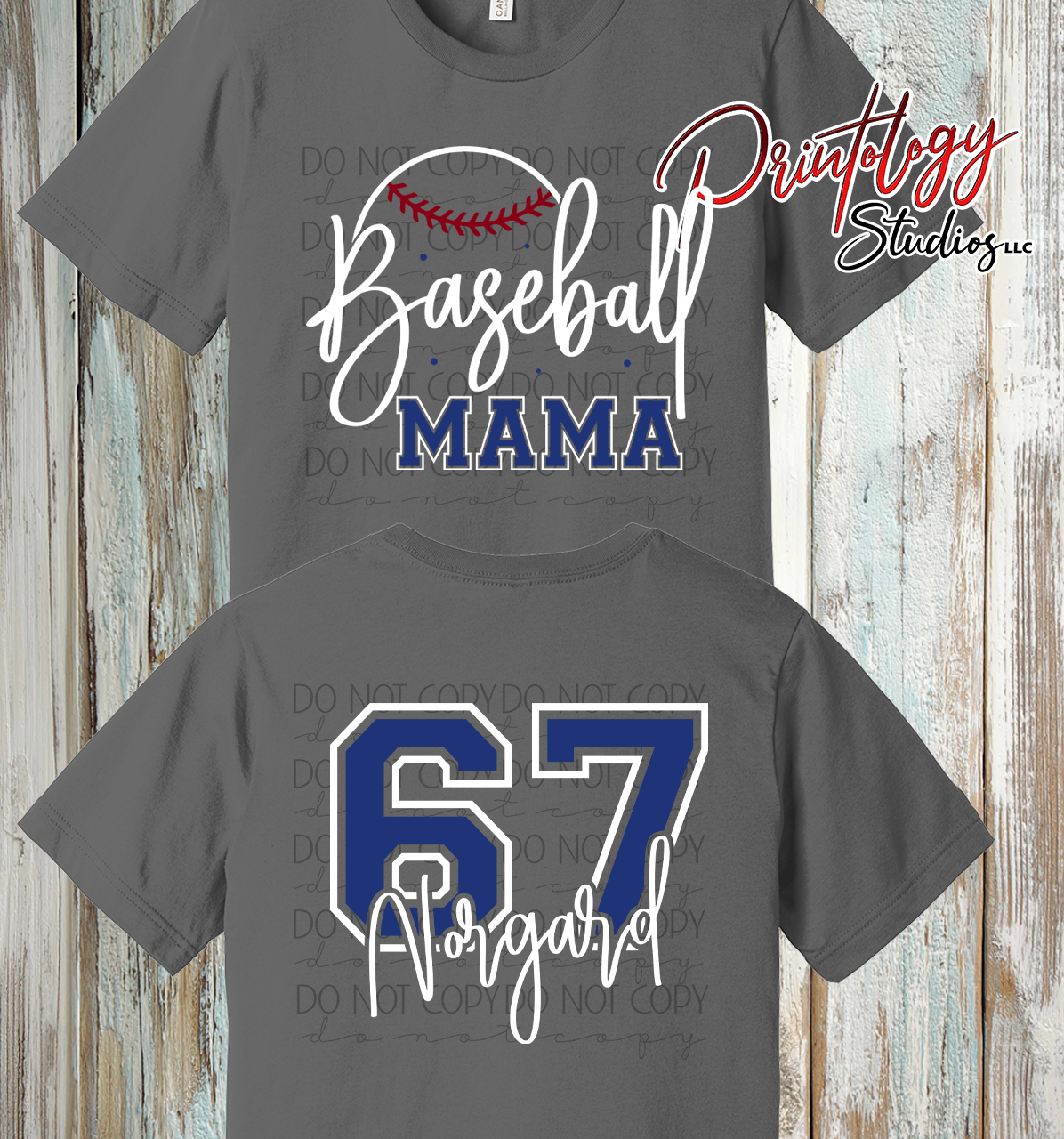 Custom Baseball Mama Shirt - Personalized Name & Number