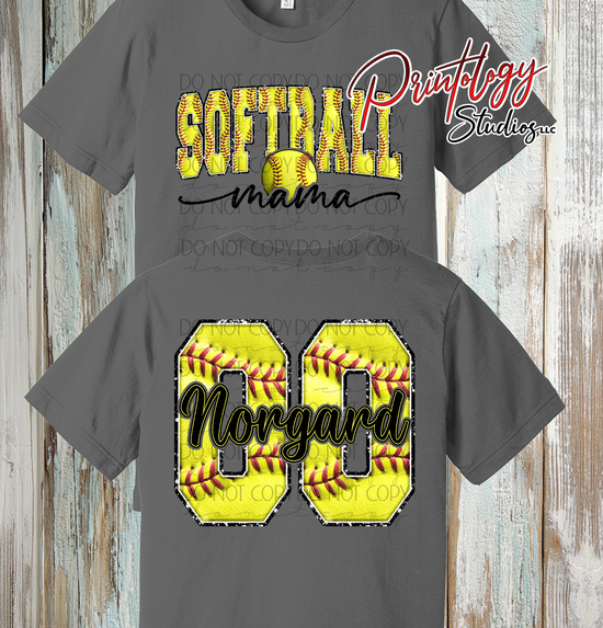 Custom Softball Mama Personalized Shirt