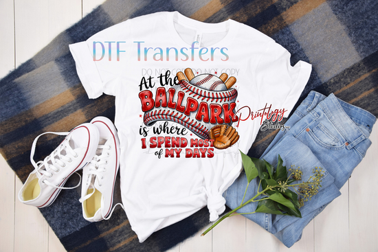 ⚾At the Ballpark is where I Spend Most Of My Days  DTF Transfer