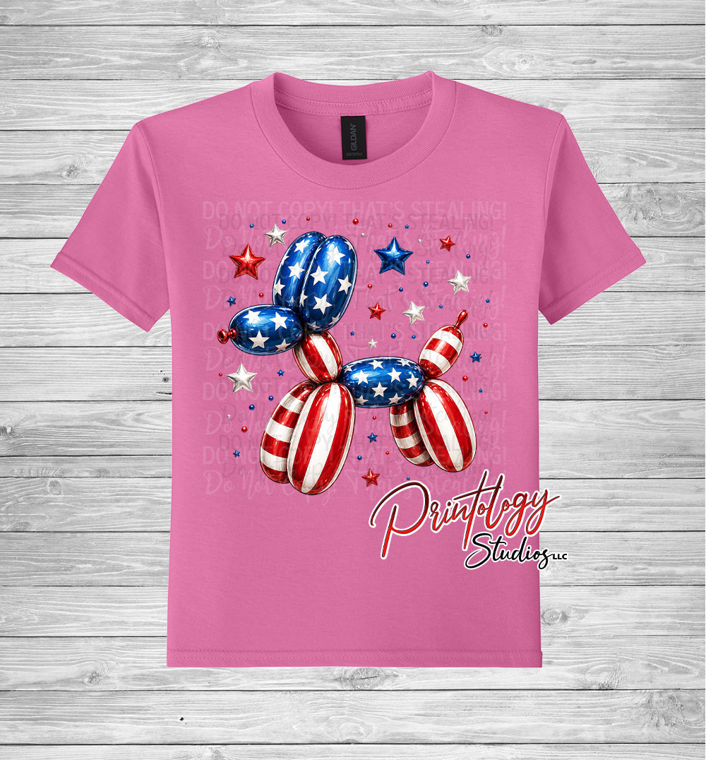 Youth Patriotic Balloon Dog T-Shirt