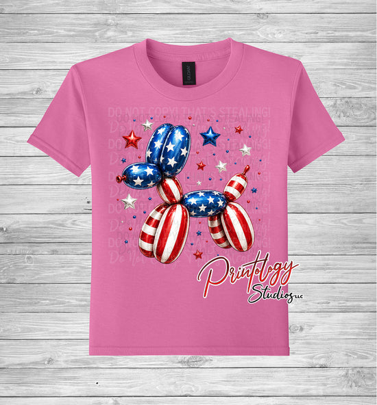 Youth Patriotic Balloon Dog T-Shirt