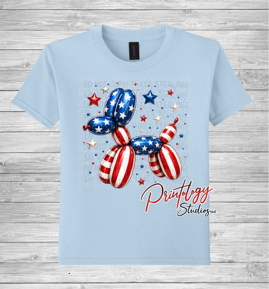 Youth Patriotic Balloon Dog T-Shirt