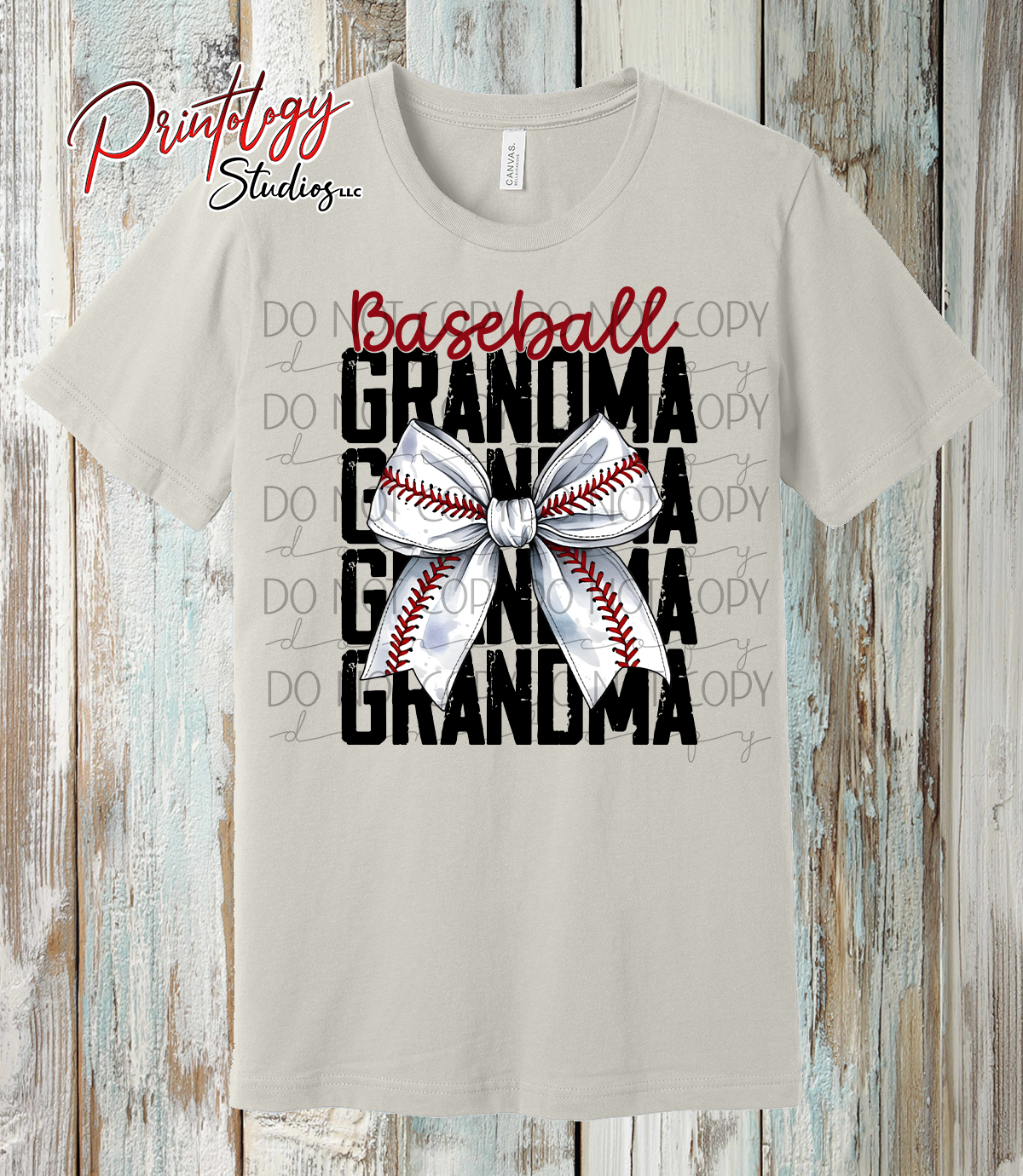 Baseball Grandma Shirt – Game Day Bow Design