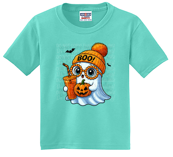 Youth Halloween “Boo” Ghost T-Shirt – Purple