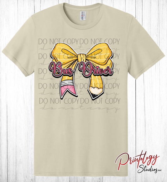 Coquette Bow Bus Driver T-Shirt