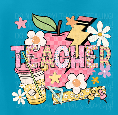 Colorful Teacher Shirt | DTF Printed | Back to School Shirt | Teacher Life Tee