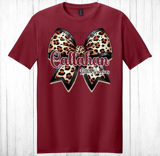 Callahan Little Warriors Leopard Bow Tee