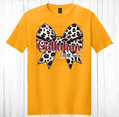 Callahan Little Warriors Leopard Bow Tee-Gold