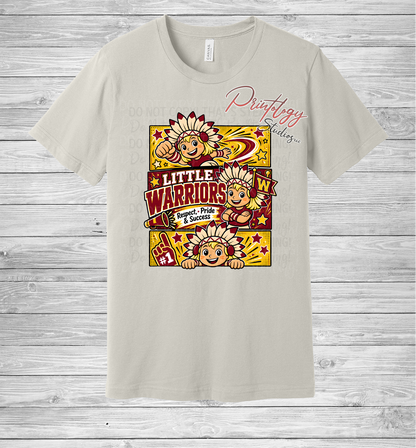 Callahan Little Warriors With Blonde Haired Girl Comic Style Tee