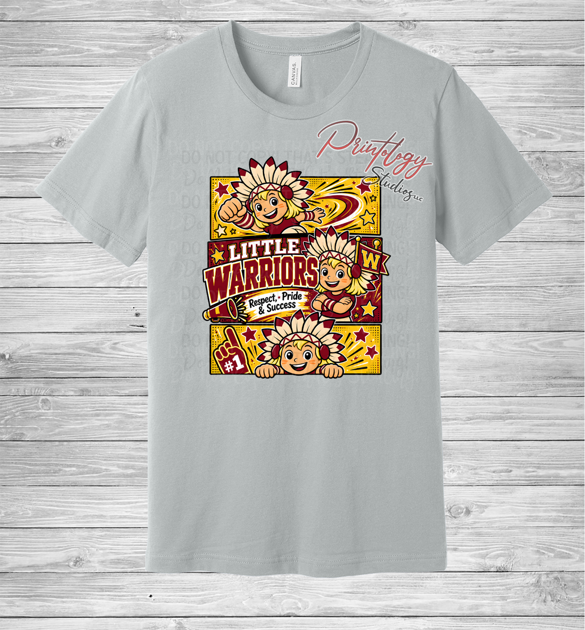 Callahan Little Warriors With Blonde Haired Girl Comic Style Tee