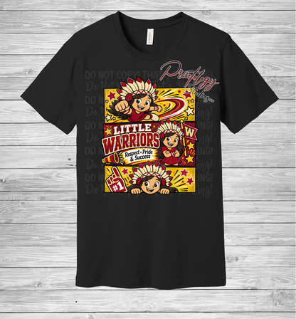 Callahan Little Warriors With Brown Haired Girl Comic Style Tee