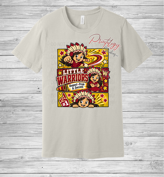 Callahan Little Warriors With Brown Haired Girl Comic Style Tee