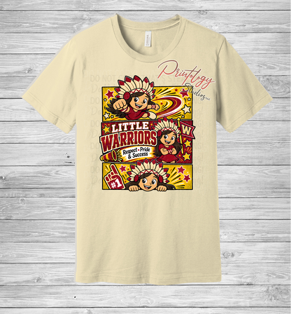 Callahan Little Warriors With Brown Haired Girl Comic Style Tee