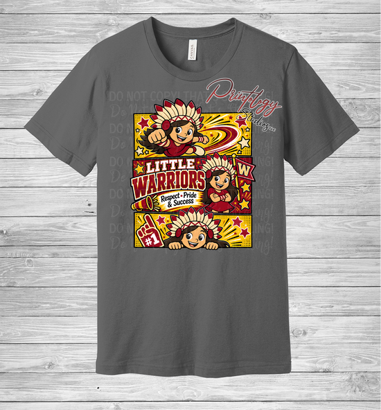 Callahan Little Warriors With Brown Haired Girl Comic Style Tee
