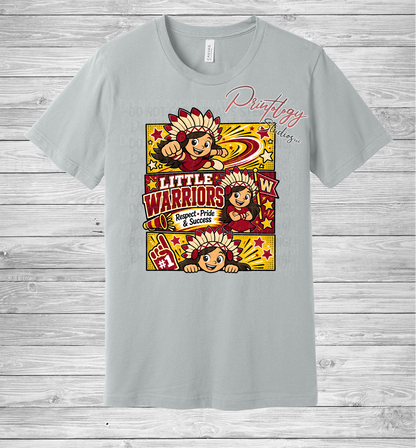 Callahan Little Warriors With Brown Haired Girl Comic Style Tee