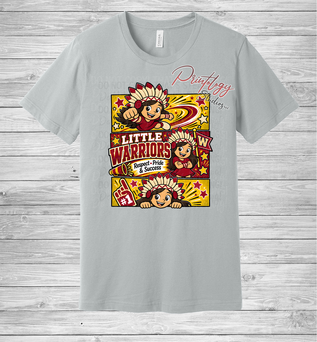 Callahan Little Warriors With Brown Haired Girl Comic Style Tee
