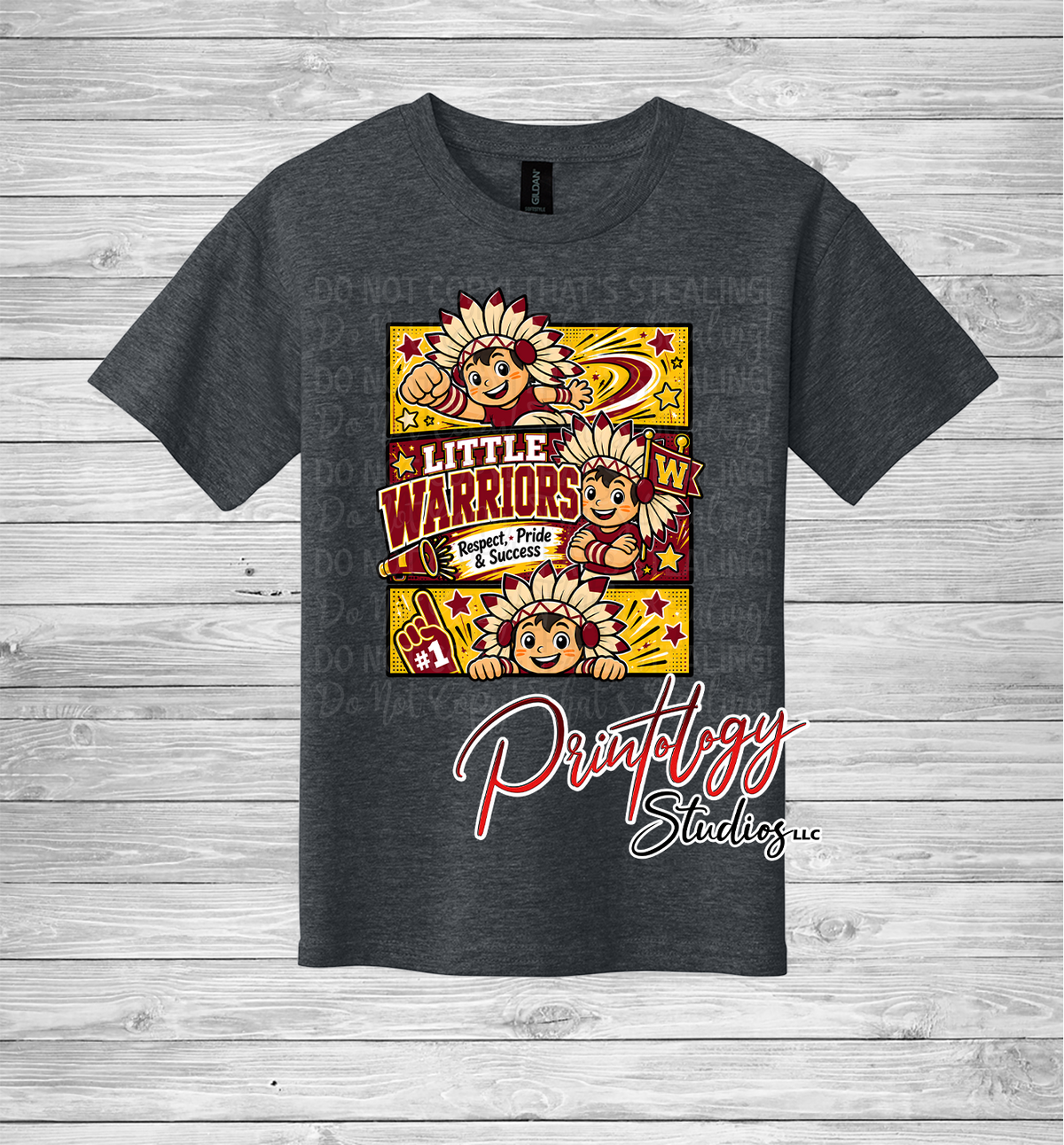 Youth Callahan Little Warriors With Boy Comic Style Tee - CES