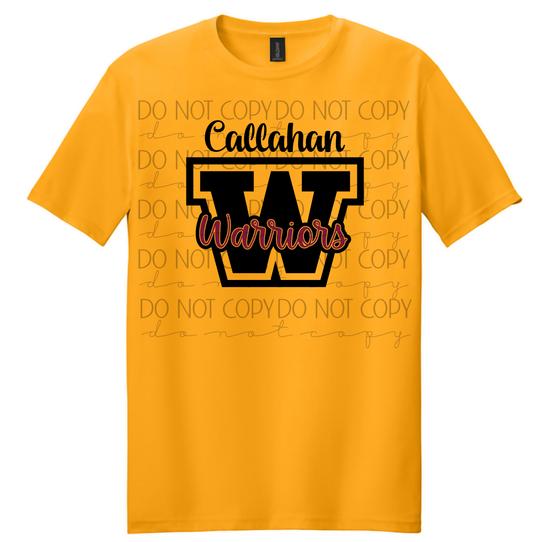 "Warriors" Spirit Tee – Bold Varsity Letter W