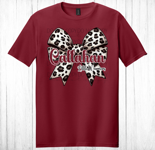 Callahan Little Warriors Leopard Bow Tee