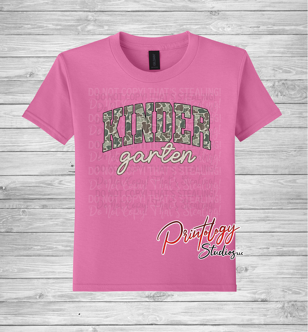 Youth Kindergarten Camo Tee