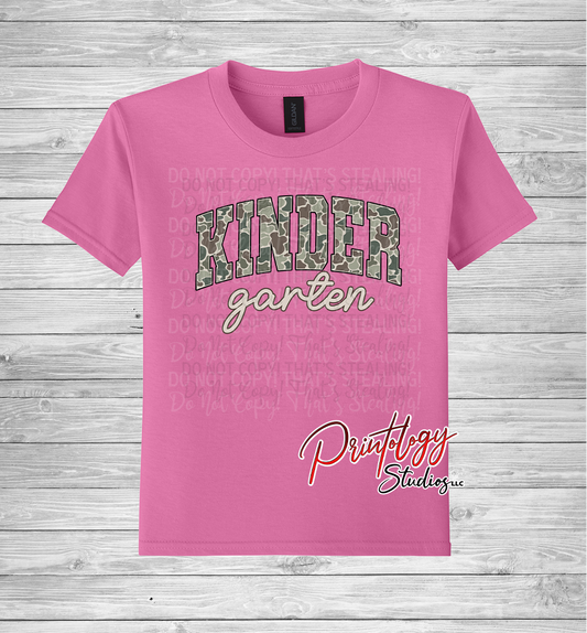 Youth Kindergarten Camo Tee