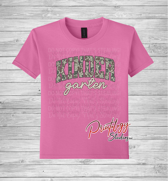 Youth Kindergarten Camo Tee