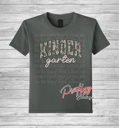 Youth Kindergarten Camo Tee
