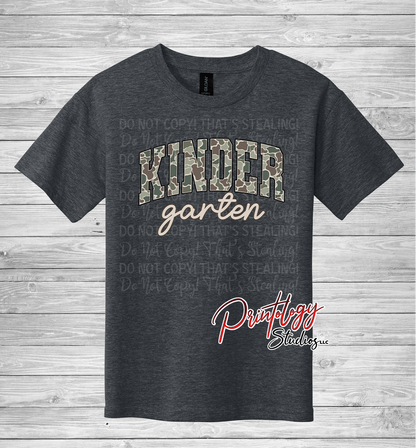 Youth Kindergarten Camo Tee