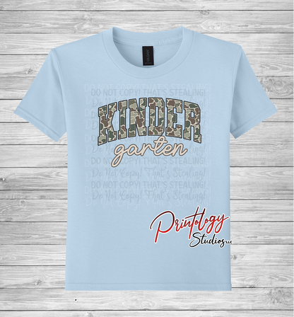 Youth Kindergarten Camo Tee