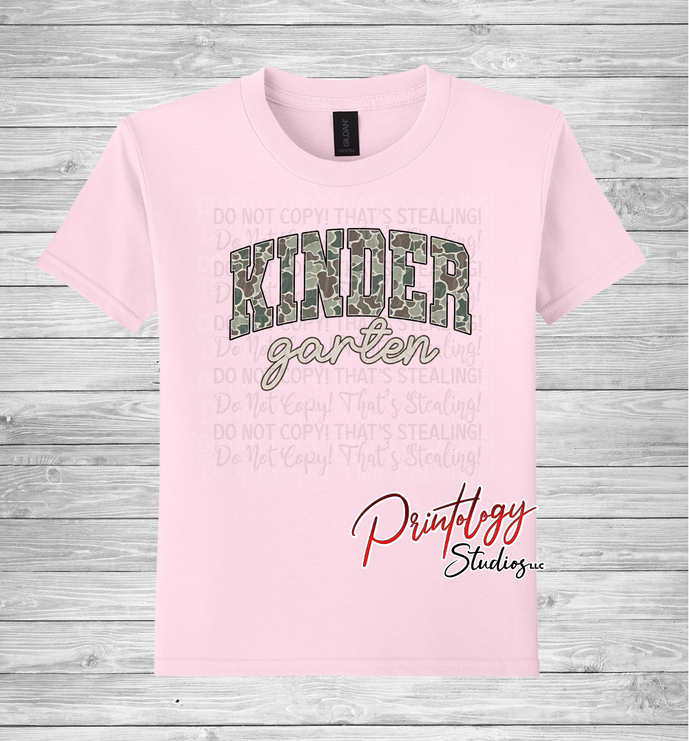 Youth Kindergarten Camo Tee