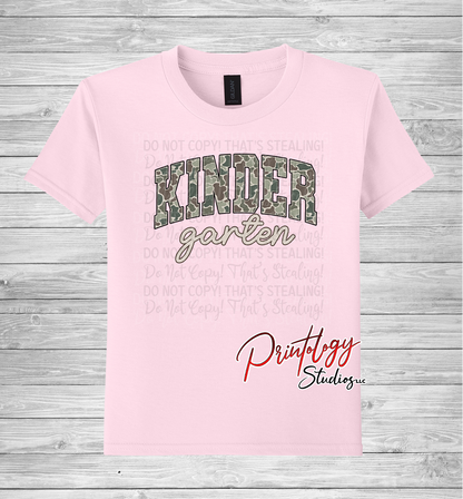 Youth Kindergarten Camo Tee