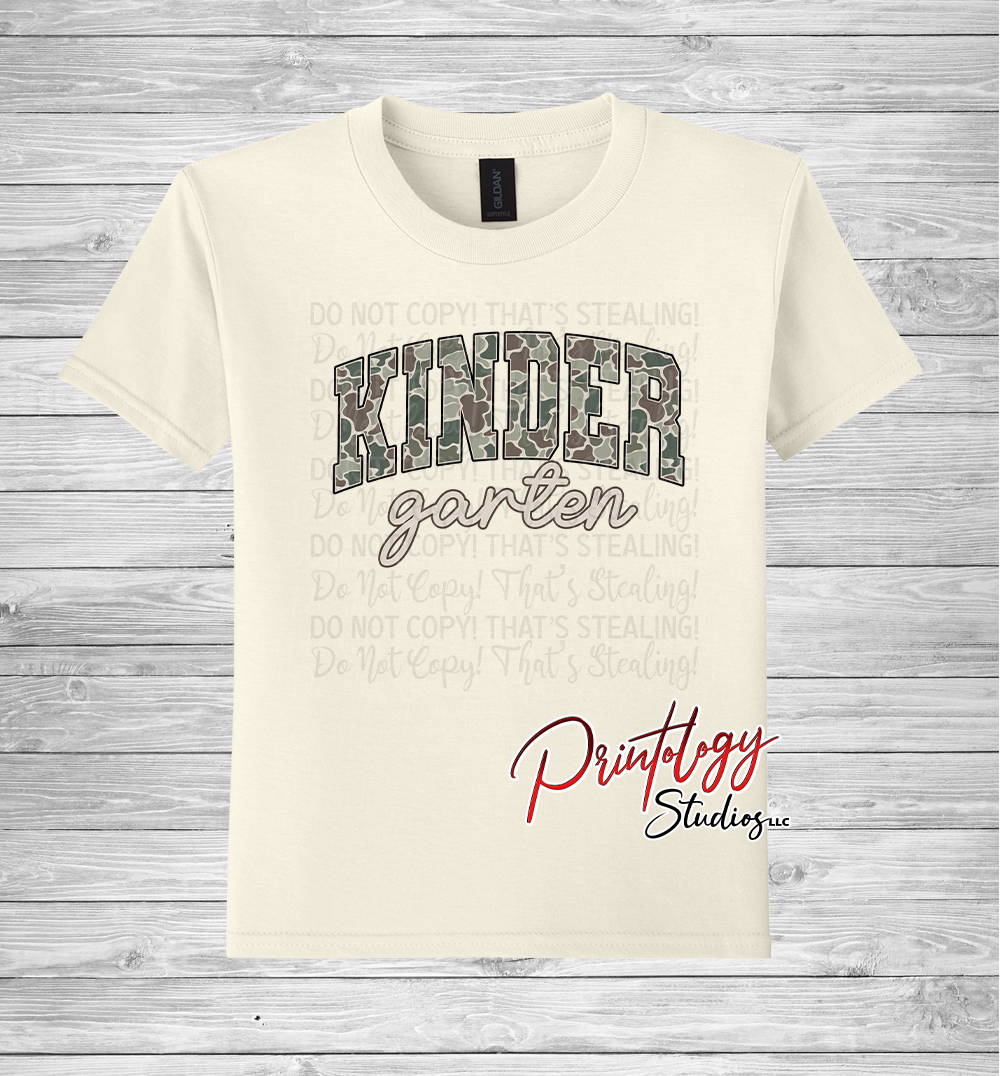 Youth Kindergarten Camo Tee