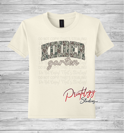 Youth Kindergarten Camo Tee
