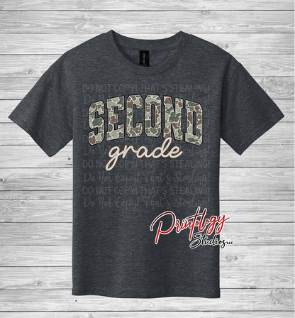 Youth Camo Second Grade Tee