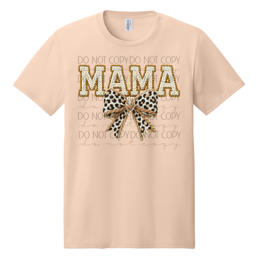 Crochet MAMA Bow Shirt