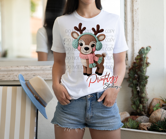 Crochet Reindeer Christmas – DTF Transfer